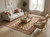 Neutral living room styled with 5'8" x 8'9" wool and silk Tabriz design rug