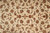 Detail of mirrored floral vine pattern with small central rosette and soft pink stems
