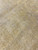 Close view of faded gold palmettes and vine scroll across the washed wool pile