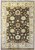 Brown Oushak design rug 9x12 with ivory floral border and gold all over palmettes
