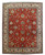 10x13 Persian Tabriz rug viewed from above with red all over floral field and ivory border