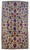 6'11" x 12'6" Persian Isfahan rug with ivory field and blue red allover floral vines