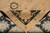 Folded back corner revealing tight cotton foundation and even hand-knotting of this 9x12 Oriental rug