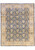 Blue-gray Ziegler Chobi rug with cream border and all-over cream and gold rosette lattice pattern