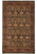 5'9" x 8'9" Indian Oriental rug with black field, gold boteh panels and burgundy border