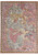 Full view of rose and gold French tapestry showing falconer, lady and flowering ground