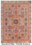 5'9" x 8'2" Kazak design rug with gray field and colorful garden panel squares