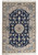Full overhead view of 3'6 x 5 Persian Nain rug with navy field and ivory border