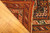 Folded edge of 2'10" x 5'7" Kazak rug revealing back weave, selvage and hand-knotted construction