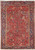 6'10" x 10'10" Persian Heriz rug with rustic red all-over field and navy border