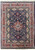 Full view of 6' x 9' Sino Tabriz rug with navy field and red floral medallion