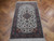 4x7 Persian Tabriz wool and silk rug on oak parquet, ivory field, dense floral drawing
