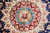 Center rosette detail with burgundy hearts, turquoise ring and gold florets on lustrous ivory silk