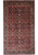 Full overhead view of deep red Persian Mahal rug with all over floral lattice design