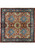 Square 6'10 x 6'10 Persian Nahavand rug with rose field and five blue floral medallions