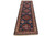 Blue Super Kazak runner photographed lengthwise showing four geometric medallions and ivory floral border
