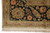 Border corner detail with black ground, coral rosettes, green serrated leaves and gold arabesque vines