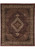 Full view of 8' x 9'6" burgundy Mahi Tabriz design area rug with ivory floral border