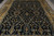 10' x 13'6" wool rug field detail with grey blue vines and gold palmettes