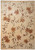 Beige 9x12 Oriental rug with swirling floral vines, olive leaves and burgundy blossoms across open field