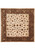 Ivory all over floral square rug with deep chocolate brown border, hand-knotted wool and silk