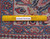Ruler held against hand-knotted wool pile confirming authentic handmade Persian Mahal weave and knot density