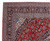 Corner detail with navy main border, ivory guard stripes and light blue arabesque vine scrollwork