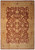 Rust field Zigler Chobi rug with gold palmette vines and wide beige floral border