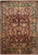 9' x 12' Jaipur Oriental rug with burgundy field, black floral border and gold palmettes overhead