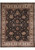 Black field 8'1" x 10'1" Jaipur rug with ivory floral border and all over palmette design