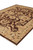 8 x 10 Oriental rug photographed from the corner with ivory fringe and brown outer band