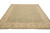 Room-size 7'11" x 10'1" Oriental rug seen from above, beige border framing green floral field