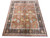 8x10 Agra Oriental rug shown at an angle, rust field framed by deep olive brown border