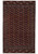 Full view of 7' x 11' burgundy Turkmen Bokhara rug with rows of octagonal guls