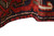 Original selvage and red fringe edge detail on this 1980s hand-knotted Persian Heriz wool rug