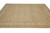 Side perspective of neutral beige Oriental rug with sage green tones and flowering vine lattice