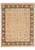 7'9" x 9'9" beige Ziegler rug shown flat with brown floral border, overhead view