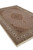 Side angle of the 6'8" x 10' wool and silk rug with ivory outer border