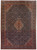 Navy blue 7x11 Persian Ardebil rug with rose stepped medallion and camel herati border
