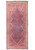 Antique Persian Bijar gallery runner with navy boteh field and rose red floral border