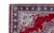 Corner detail of navy palmette border, pale blue guard stripes and ivory arabesque spandrel