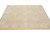 Angled view of sage and beige hand-knotted Chobi rug showing soft wool pile and borders