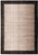 Sepia-toned overhead view of open field rug with wide dark border, warm light cast