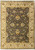 Full overhead view of 8' x 10' Agra rug with gray field and ivory floral border