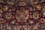 Burgundy main border detail with gold palmettes, sage leaves and grey floral guard stripes