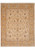 Overhead view of 7'11 x 10 Zigler rug, beige field, gold floral border, all over vines
