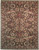 Chocolate brown Chobi Peshawar rug with rose, ivory and sage all-over floral design, 8x10 size