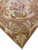 Corner detail with ivory cartouche, pink roses and leafy scrollwork on beige flatweave