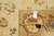 Back tag reading PIX 12387 beside a tape measure on the woven gold border