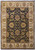 8' x 10'4" Jaipur rug shown flat, black floral field framed by wide ivory border